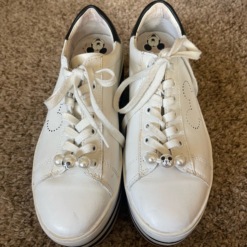 MOA | Master of Arts & Mickey Mouse White Platform Sneakers | Size 7.5 - Picture 3 of 11